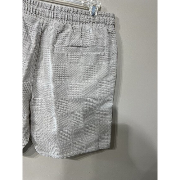 SAINTS STUDIO Men's Shorts Size Large Beige Textured Casual Cool Logo Pockets - Picture 13 of 13